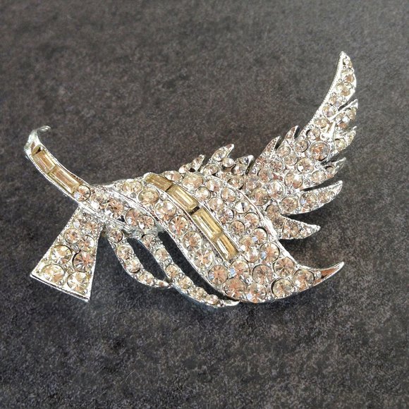 Vintage Jewelry - Vintage Art Deco Rhinestone Brooch